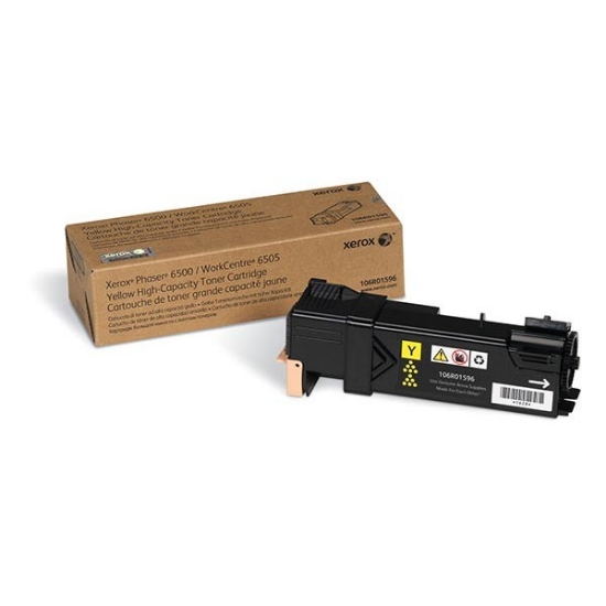 Picture of Xerox 106R01596 High Yield Yellow Toner Cartridge (2500 Yield)