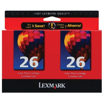 Picture of Lexmark 10N0139 (Lexmark #26) OEM Color Ink Cartridge (2 pk)