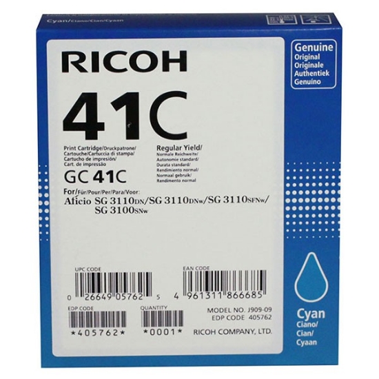 Picture of Ricoh 405762 OEM Cyan Inkjet Cartridge