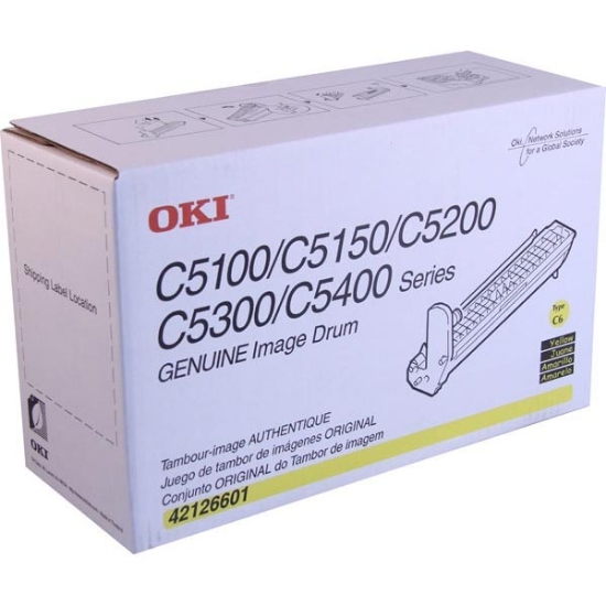 Picture of Okidata 42126601 (Type C6) OEM Yellow Drum
