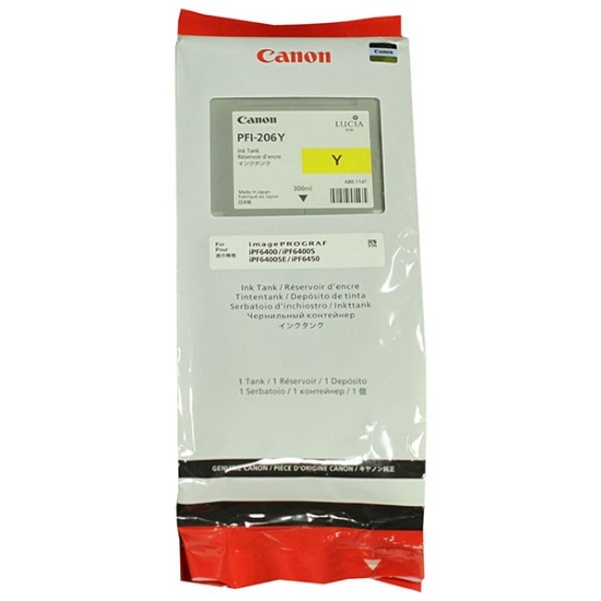 Picture of Canon 5306B001 (PFI-206Y) OEM Yellow Ink Cartridge