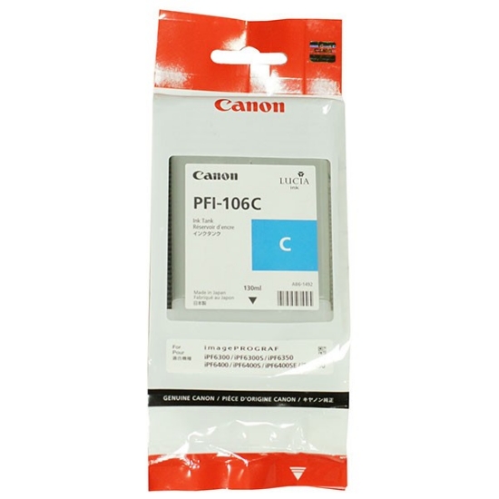 Picture of Canon 6622B001AA (PFI-106C) OEM Cyan Inkjet Cartridge