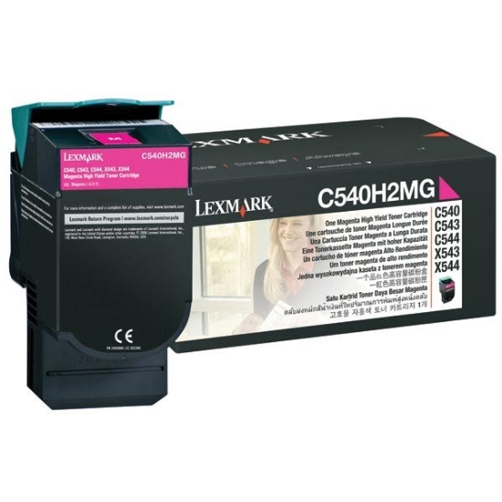 Picture of Lexmark C540H2MG Magenta Toner Cartridge (4000 Yield)