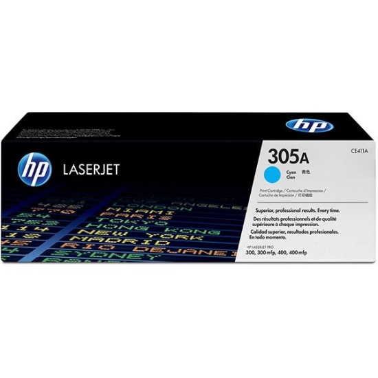 Picture of HP CE411A (HP 305A) Cyan Toner Cartridge (2600 Yield)