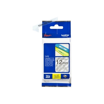 Picture of Tze Standard Adhesive Laminated Labeling Tape, 0.47" X 26.2 Ft, Black On Clear