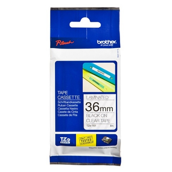 Picture of Brother TZe-161 (TZ-161) OEM Black on Clear Label Tape