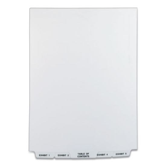 Picture of Preprinted Legal Exhibit Bottom Tab Index Dividers, Avery Style, 26-Tab, Exhibit 1 To Exhibit 25, 11 X 8.5, White, 1 Set