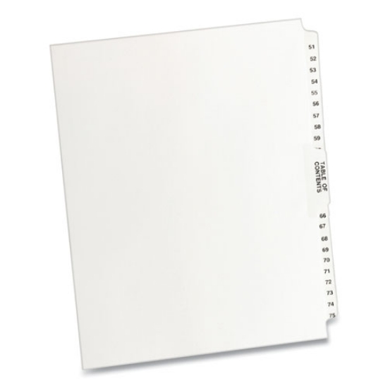 Picture of Preprinted Legal Exhibit Side Tab Index Dividers, Avery Style, 26-Tab, 51 To 75, 11 X 8.5, White, 1 Set