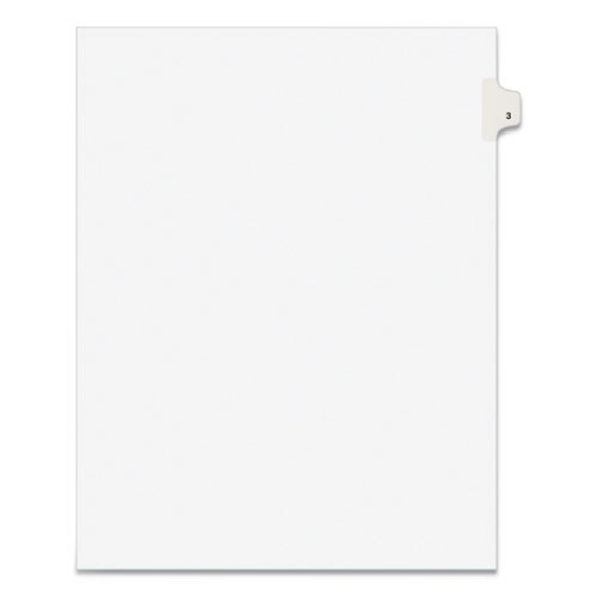 Picture of Preprinted Legal Exhibit Side Tab Index Dividers, Avery Style, 10-Tab, 3, 11 X 8.5, White, 25/pack