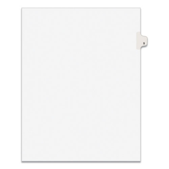 Picture of Preprinted Legal Exhibit Side Tab Index Dividers, Avery Style, 10-Tab, 5, 11 X 8.5, White, 25/pack
