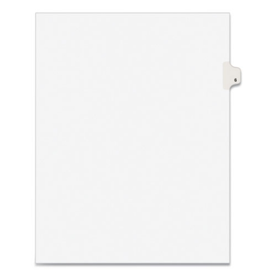 Picture of Preprinted Legal Exhibit Side Tab Index Dividers, Avery Style, 10-Tab, 6, 11 X 8.5, White, 25/pack