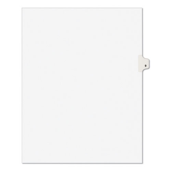 Picture of Preprinted Legal Exhibit Side Tab Index Dividers, Avery Style, 10-Tab, 9, 11 X 8.5, White, 25/pack