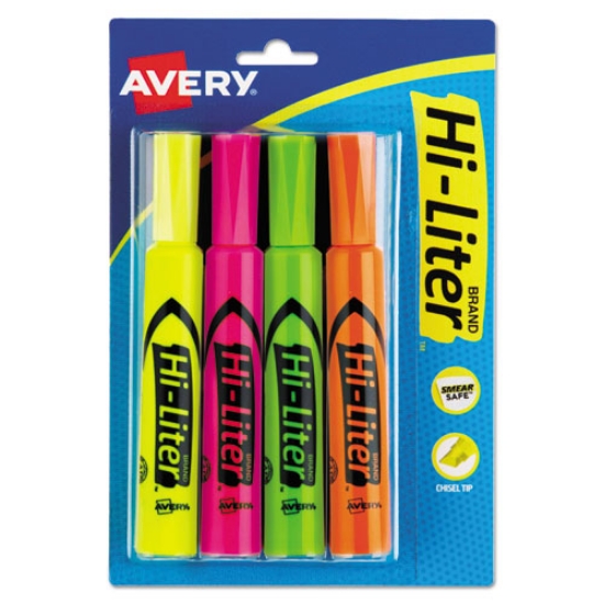 Picture of Hi-Liter Desk-Style Highlighters, Assorted Ink Colors, Chisel Tip, Assorted Barrel Colors, 4/set