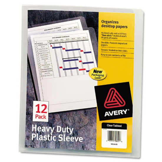Picture of Heavy-Duty Plastic Sleeves, Letter Size, Clear, 12/pack
