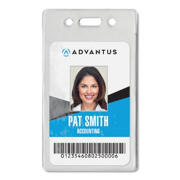 Picture of Proximity ID Badge Holders, Vertical, Clear 2.68" x 4.38" Holder, 2.38" x 3.63" Insert, 50/Pack