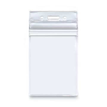 Picture of Resealable ID Badge Holders, Vertical Orientation, Transparent Frost 2.68" x 5" Holder, 2.38" x 3.75" Insert, 50/Pack