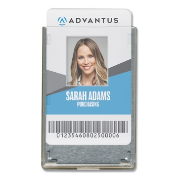 Picture of Rigid Two-Badge RFID Blocking Smart Card Holder, Horizontal/Vertical, Clear 3.68" x 2.38" Holder, 3.38" x 2.13" Insert, 20/PK