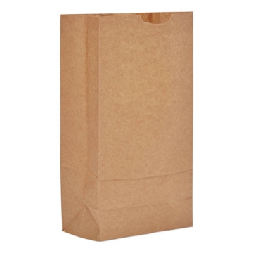 Picture of Grocery Paper Bags, 35 lb Capacity, #10, 6.31" x 4.19" x 13.38", Kraft, 500 Bags