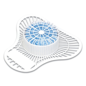 Picture of Extra Duty Urinal Screen With Non-Para Block, Evergreen With Enzymes Scent, White, Dozen