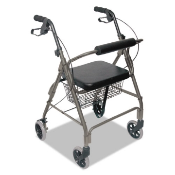 Picture of Ultra Lightweight Rollator, Adjusts 33.75" to 38", 300 lb Capacity, Titanium