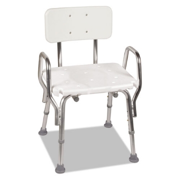 Picture of Shower Chair, Supports Up To 350 Lb, 16" To 20" Seat Height, White/silver