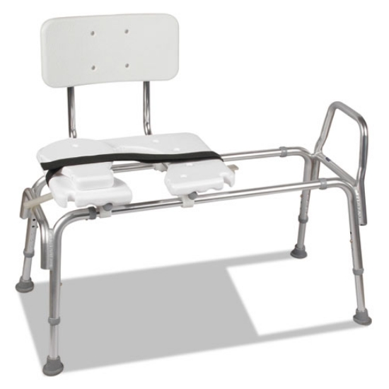 Picture of Heavy-Duty Sliding Transfer Bench with Cut-Out Seat, 19 to 23 Seat Height, 15 x 19 Seat Width, 400 lb Capacity