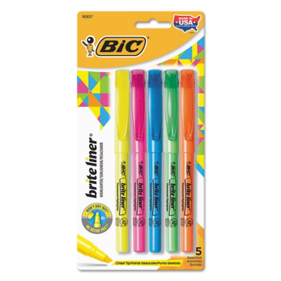 Picture of Brite Liner Highlighter, Assorted Ink Colors, Chisel Tip, Assorted Barrel Colors, 5/set