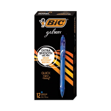 Picture of Gel-Ocity Quick Dry Gel Pen, Retractable, Medium 0.7 Mm, Blue Ink, Blue Barrel, Dozen