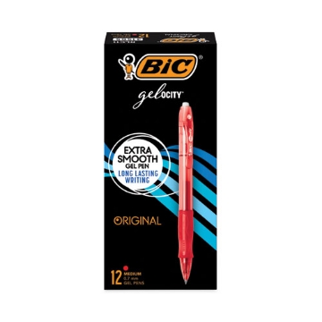 Picture of Gel-Ocity Gel Pen, Retractable, Medium 0.7 Mm, Red Ink, Translucent Red Barrel, Dozen