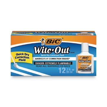 Picture of Wite-Out Quick Dry Correction Fluid, 20 mL Bottle, White, Dozen