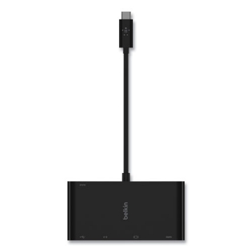 Picture of USB-C Multimedia + Charge Adapter, 4K HDMI/USB-A/USB-C/VGA, 4.9 ft, Black