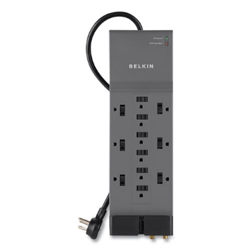 Picture of Professional Series SurgeMaster Surge Protector, 12 AC Outlets, 8 ft Cord, 3,780 J, Dark Gray