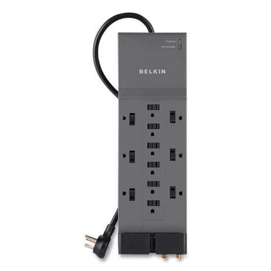 Picture of Professional Series SurgeMaster Surge Protector, 12 AC Outlets, 8 ft Cord, 3,780 J, Dark Gray