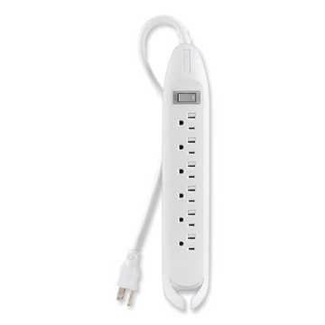 Picture of Power Strip, 6 Outlets, 12 Ft Cord, White