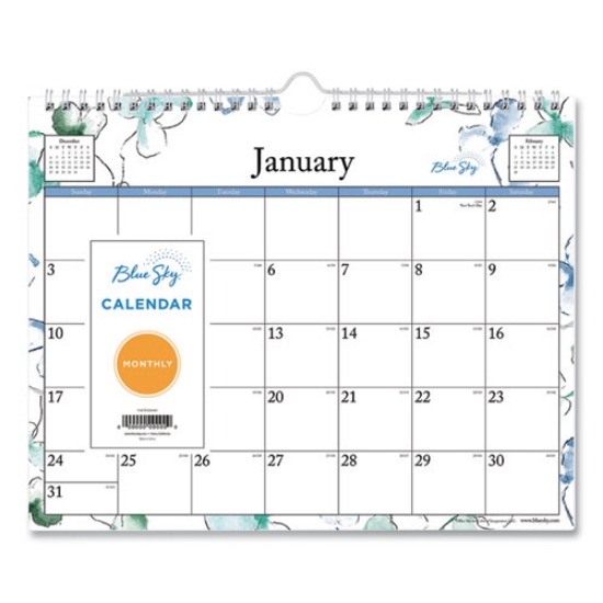 Picture of Lindley Wall Calendar, Lindley Floral Artwork, 11 x 8.75, White/Multicolor Sheets, 12-Month (Jan to Dec): 2024