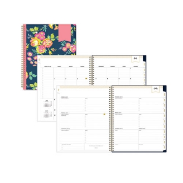 Picture of Day Designer Peyton Create-Your-Own Cover Weekly/Monthly Planner, Floral, 11 x 8.5, Navy, 12-Month (July to June): 2023-2024
