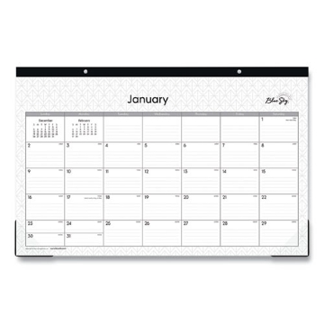 Picture of Enterprise Desk Pad, Geometric Artwork, 17 x 11, White/Gray Sheets, Black Binding, Clear Corners, 12-Month (Jan-Dec): 2024