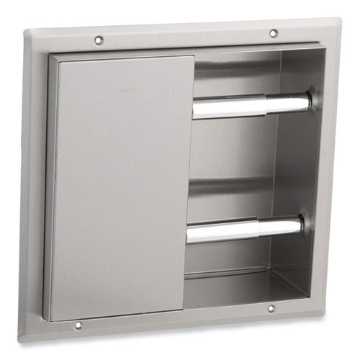 Picture of Partition-Mounted Multi-Roll Toilet Tissue Dispenser, 13.25 x 4 x 12.56, Stainless Steel