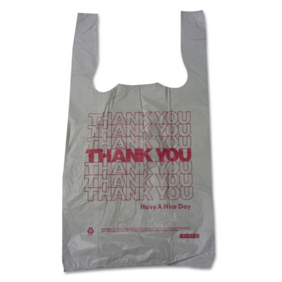 Picture of Thank You High-Density Shopping Bags, 10" X 19", White, 2,000/carton