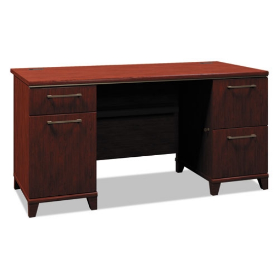 Picture of Enterprise Collection Double Pedestal Desk, 60" X 28.63" X 29.75", Harvest Cherry, (box 2 Of 2)