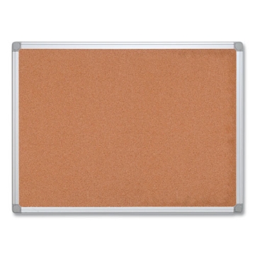 Picture of Earth Cork Board, 24 x 18, Tan Surface, Silver Aluminum Frame