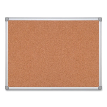 Picture of Earth Cork Board, 36 x 24, Tan Surface, Silver Aluminum Frame
