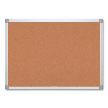 Picture of Earth Cork Board, 48 x 36, Tan Surface, Silver Aluminum Frame