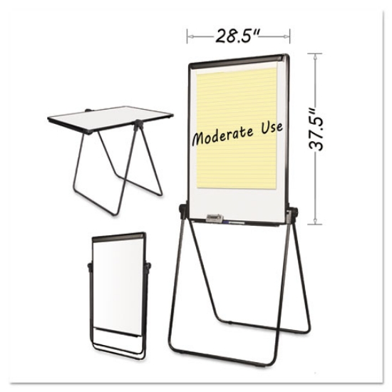 Picture of Folds-to-a-Table Melamine Easel, 28.5 x 37.5, White, Steel/Laminate