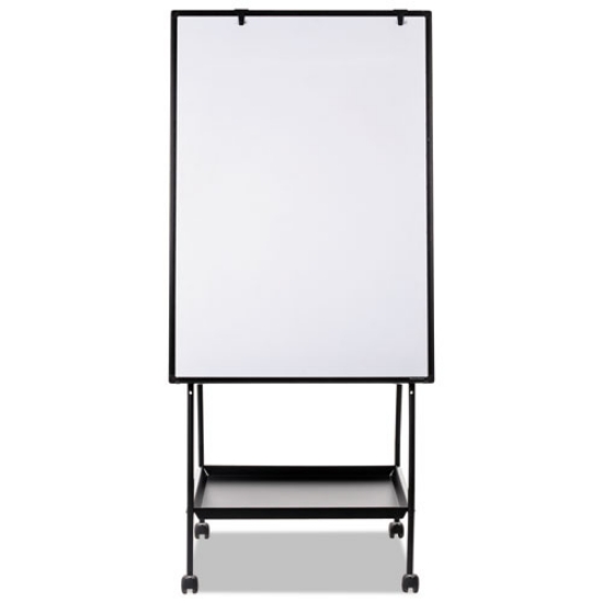 Picture of creation station dry erase board, 29.5 x 74.88, white surface, black metal frame