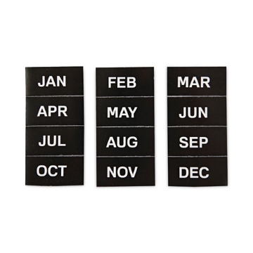 Picture of Interchangeable Magnetic Board Accessories, Months of Year, Black/White, 2" x 1", 12 Pieces