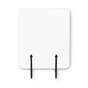 Picture of Protector Series Frameless Glass Desktop Divider, 55.1 X 0.16 X 35.4, Clear/aluminum