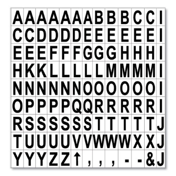 Picture of Interchangeable Magnetic Board Accessories, Letters, Black, 0,75"h
