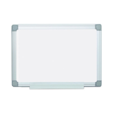 Picture of earth silver easy-clean dry erase board, reversible, 24 x 18, white surface, silver aluminum frame
