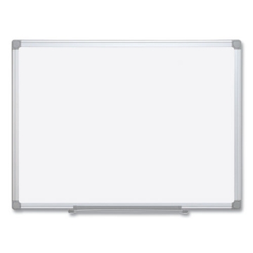 Picture of earth silver easy-clean dry erase board, reversible, 72 x 48, white surface, silver aluminum frame
